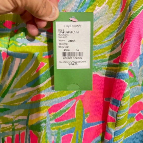 Lilly Pulitzer Mila Shift Dress Pink Green Size 14  New with tag - Picture 8 of 13